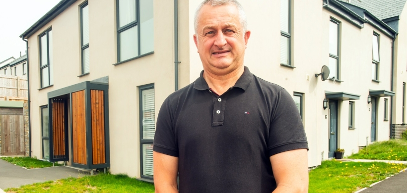 Mark Lamble in his home at our development in Kingsbridge.