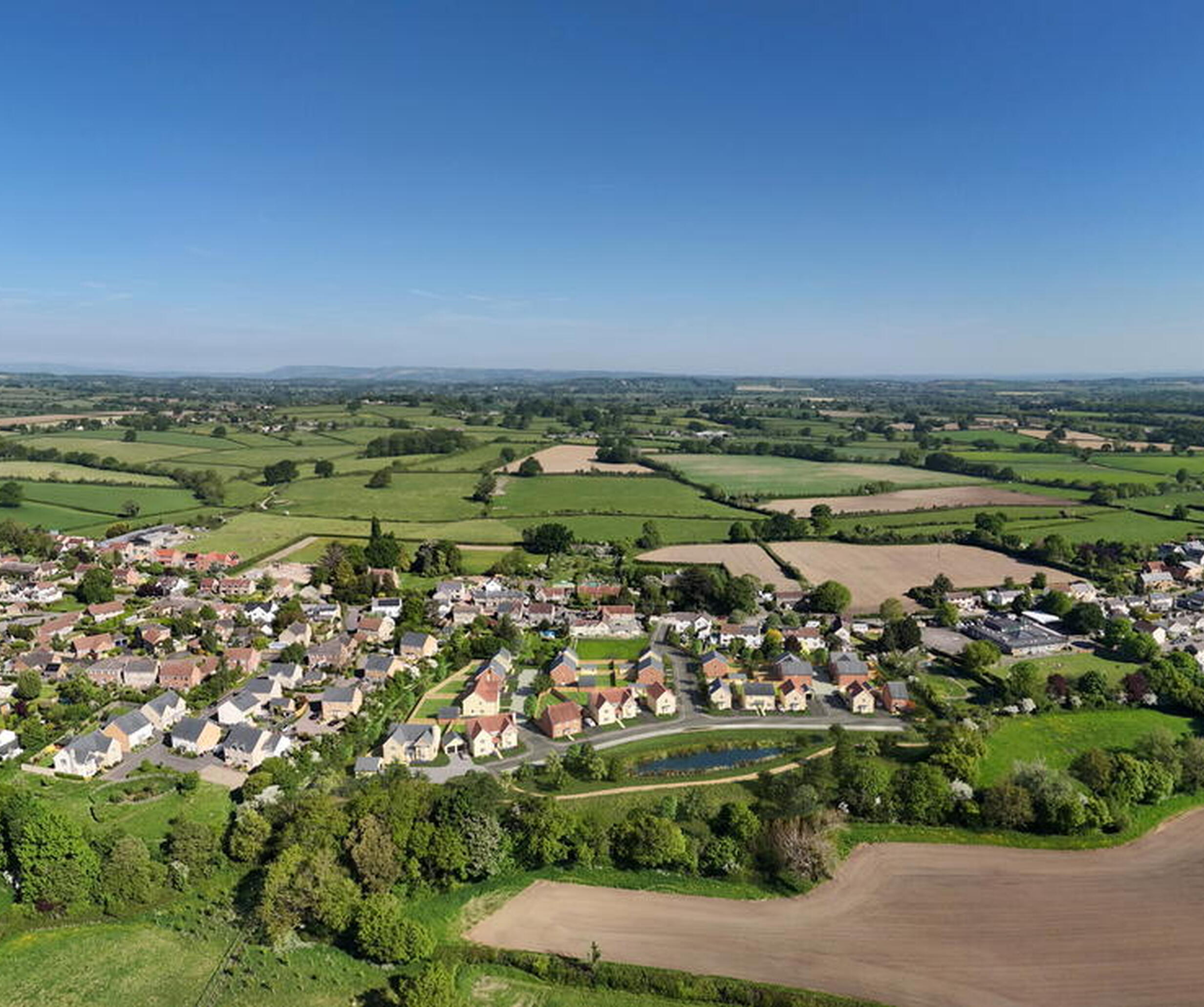 aerial image Neroche Meadows