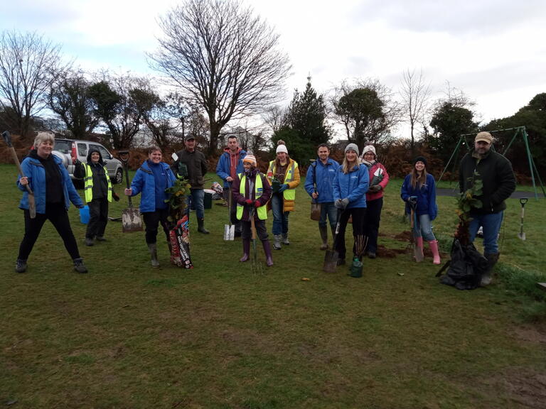 LiveWest volunteers tree planting for Calstock