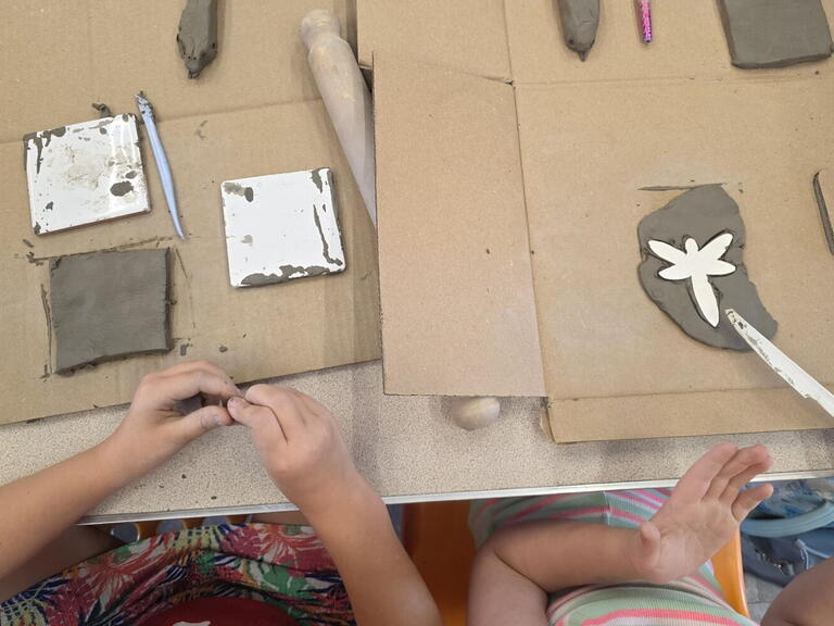 A creative activity taking place at Art Week.