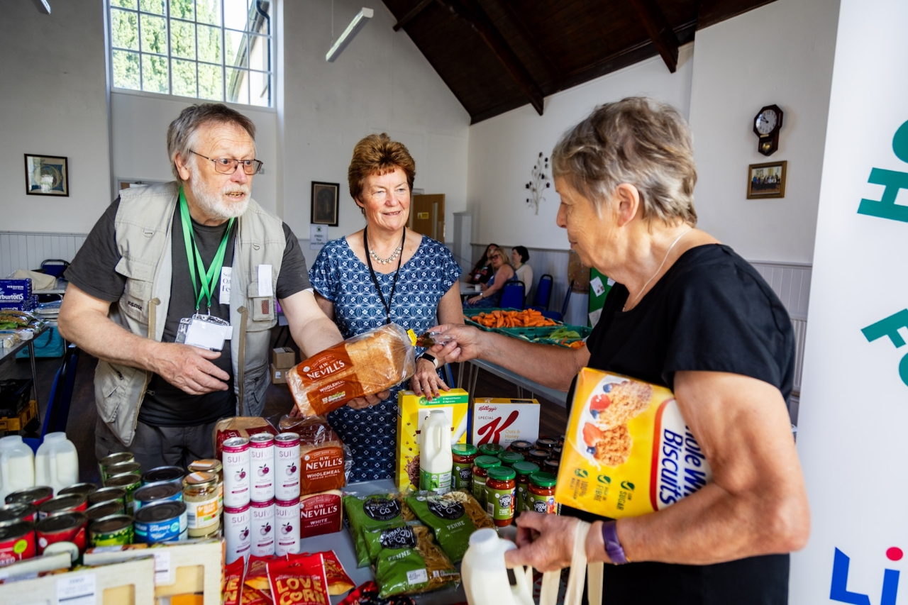People at the Holsworthy food hub.
