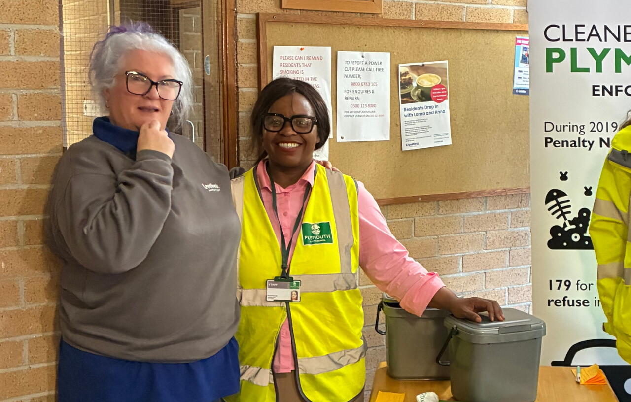 Image of LiveWest Community Connector smiling with PCC staff member