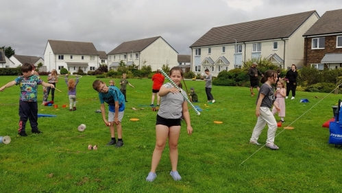 Children enjoying our circus workshop at our community event.