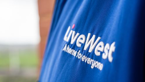 LiveWest logo on a coat.