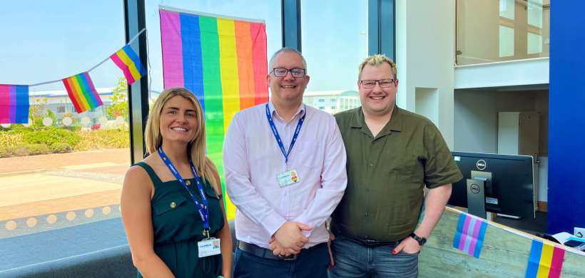 LiveWest colleagues with Pride flags