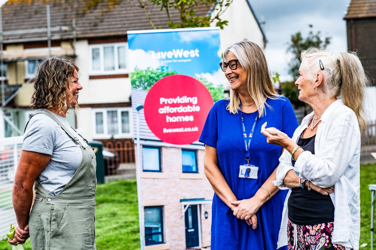 LiveWest colleague chatting with customers