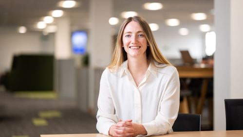 Anna Waters in the office