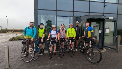 LiveWest colleagues taking part in a bike ride to raise funds for our Charity of the Year 2024/2025